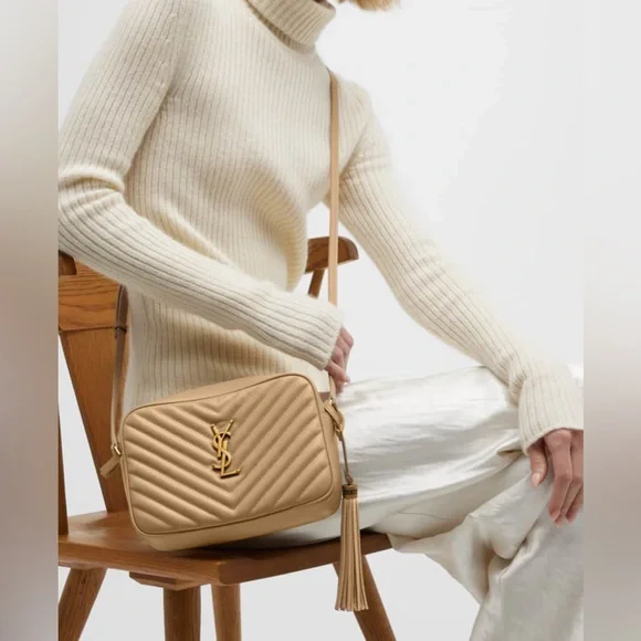 Saint Laurent Lou Medium YSL Quilted Camera Crossbody Bag with Pocket - Picture 2 of 10